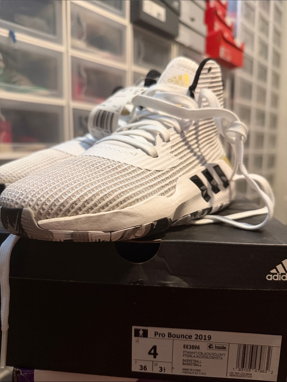 adidas White and Black Performance Basketball Shoes